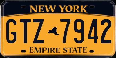 NY license plate GTZ7942