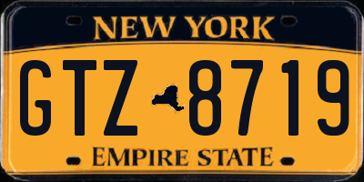 NY license plate GTZ8719
