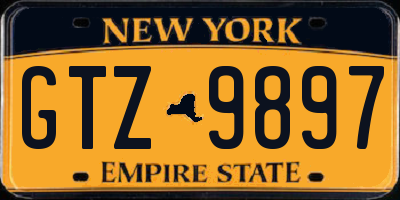 NY license plate GTZ9897