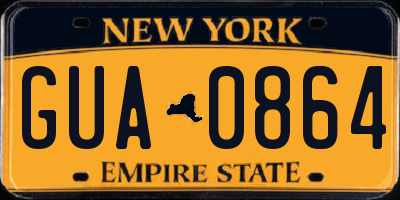 NY license plate GUA0864
