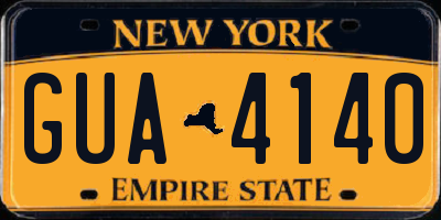 NY license plate GUA4140