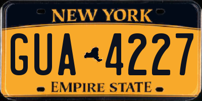 NY license plate GUA4227