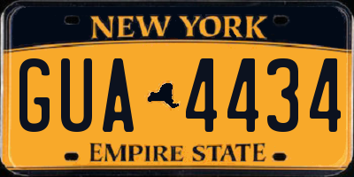 NY license plate GUA4434