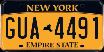 NY license plate GUA4491