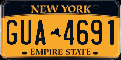 NY license plate GUA4691