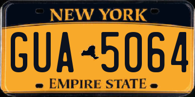 NY license plate GUA5064