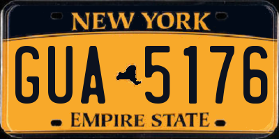 NY license plate GUA5176