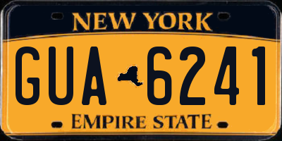 NY license plate GUA6241