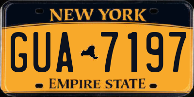 NY license plate GUA7197