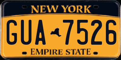 NY license plate GUA7526