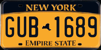NY license plate GUB1689