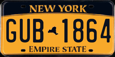 NY license plate GUB1864