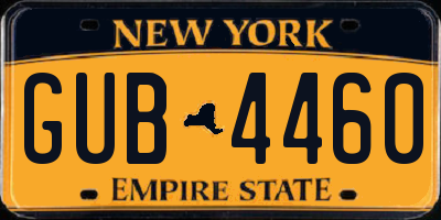 NY license plate GUB4460
