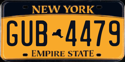 NY license plate GUB4479