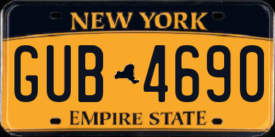 NY license plate GUB4690