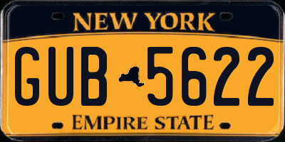 NY license plate GUB5622