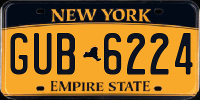 NY license plate GUB6224