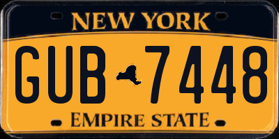 NY license plate GUB7448