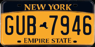NY license plate GUB7946