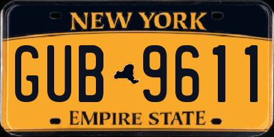 NY license plate GUB9611