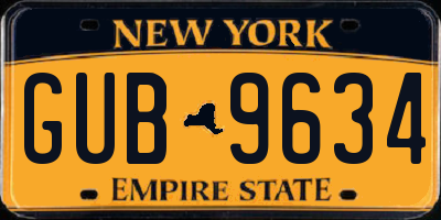 NY license plate GUB9634