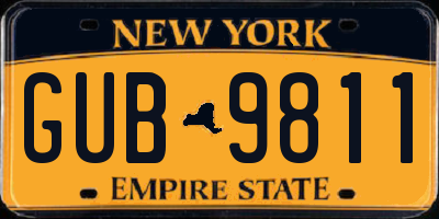 NY license plate GUB9811