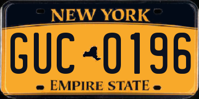 NY license plate GUC0196