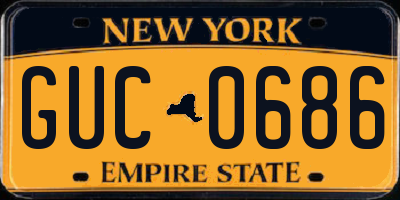 NY license plate GUC0686