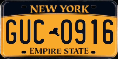 NY license plate GUC0916