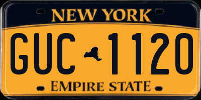 NY license plate GUC1120