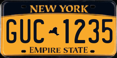 NY license plate GUC1235