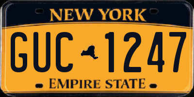 NY license plate GUC1247
