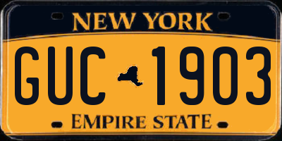 NY license plate GUC1903