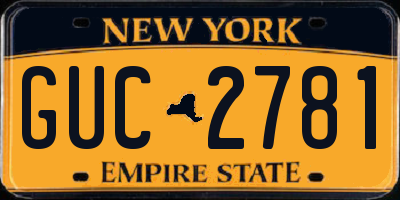 NY license plate GUC2781
