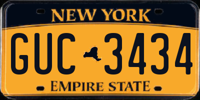 NY license plate GUC3434