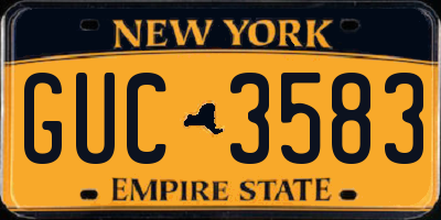 NY license plate GUC3583