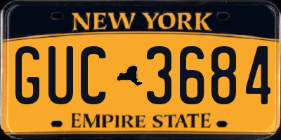 NY license plate GUC3684