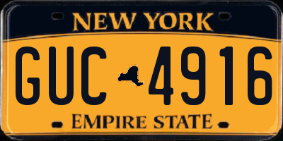 NY license plate GUC4916