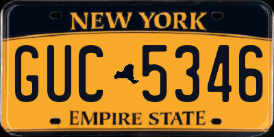 NY license plate GUC5346