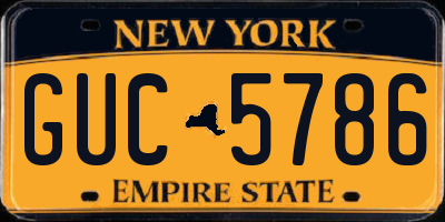 NY license plate GUC5786
