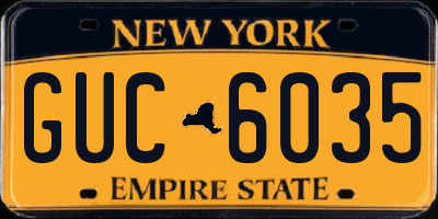NY license plate GUC6035