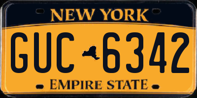 NY license plate GUC6342