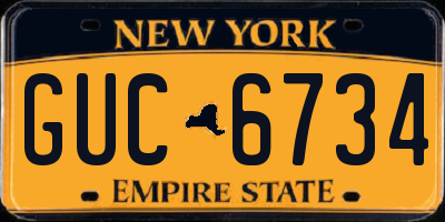 NY license plate GUC6734