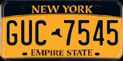 NY license plate GUC7545