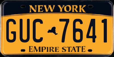 NY license plate GUC7641