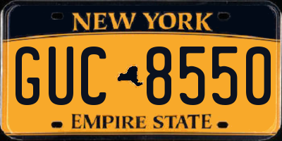 NY license plate GUC8550