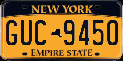 NY license plate GUC9450