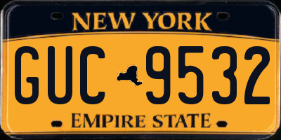 NY license plate GUC9532