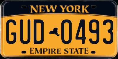 NY license plate GUD0493