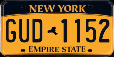 NY license plate GUD1152